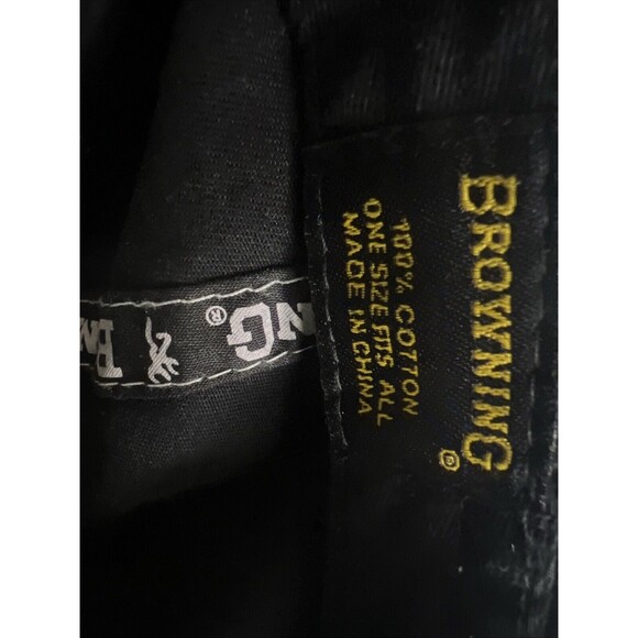 BROWNING USA Flag Hat Ball Cap ONE SIZE Strap Back Black Unstructured Dad - Picture 9 of 10